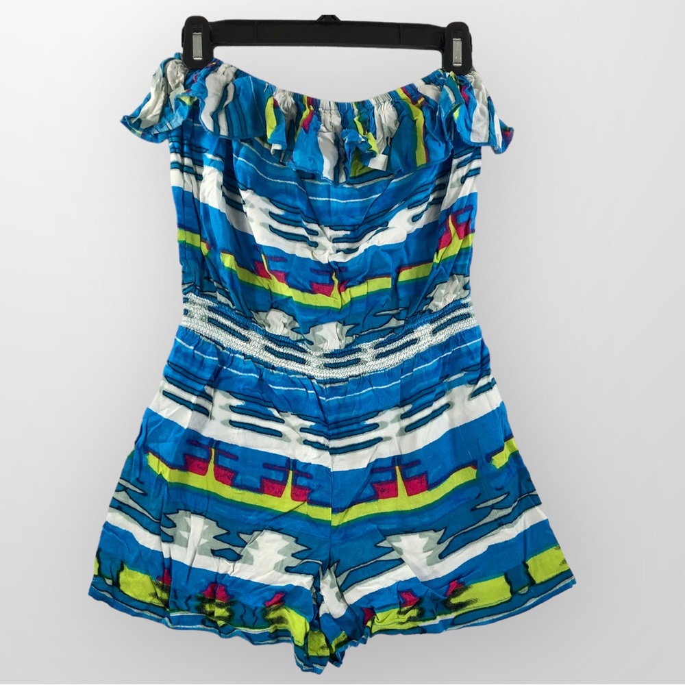 Women's Geri C Sleeveless Jumper Romper Sz M Top Ruffle